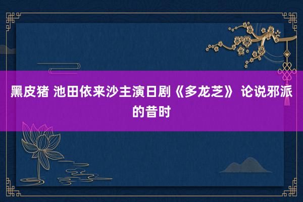 黑皮猪 池田依来沙主演日剧《多龙芝》 论说邪派的昔时