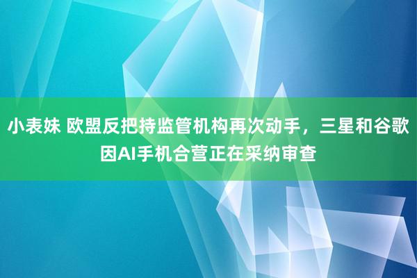 小表妹 欧盟反把持监管机构再次动手，三星和谷歌因AI手机合营正在采纳审查