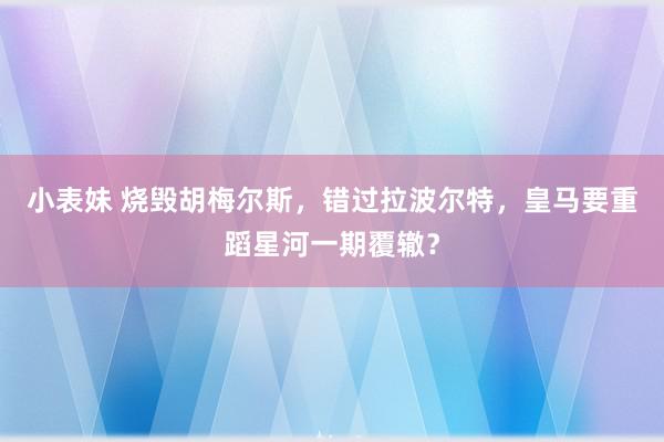 小表妹 烧毁胡梅尔斯，错过拉波尔特，皇马要重蹈星河一期覆辙？