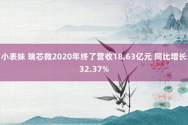 小表妹 瑞芯微2020年终了营收18.63亿元 同比增长32.37%